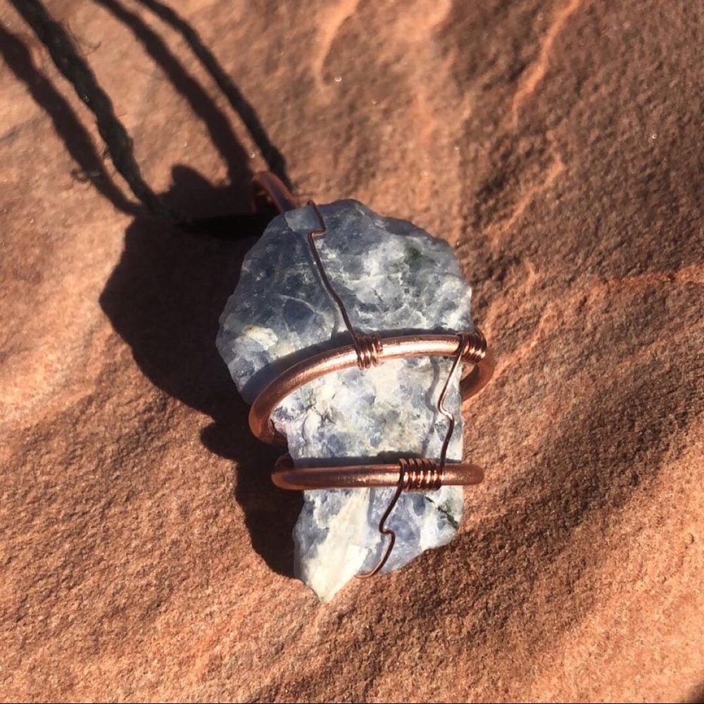 Raw Sodalite w/ Hemp Necklace